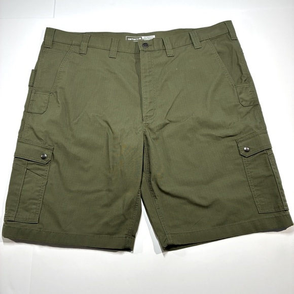 Carhartt Cargo Shorts Force Relaxed Fit Ripstop Work Short Sz 44 Olive NWOT - Picture 1 of 9